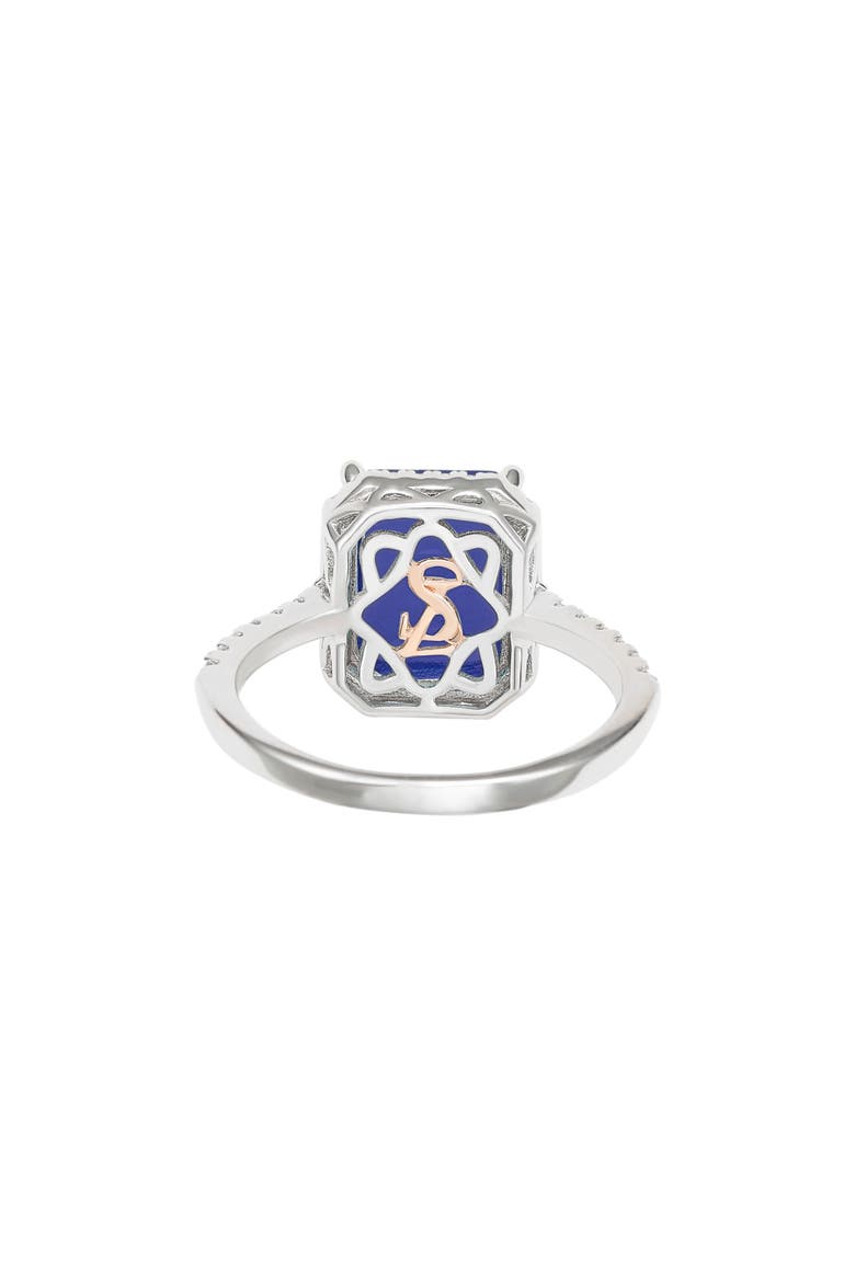 Blue Cubic Zirconia Halo Engagement Ring, Alternate, color, BLUE