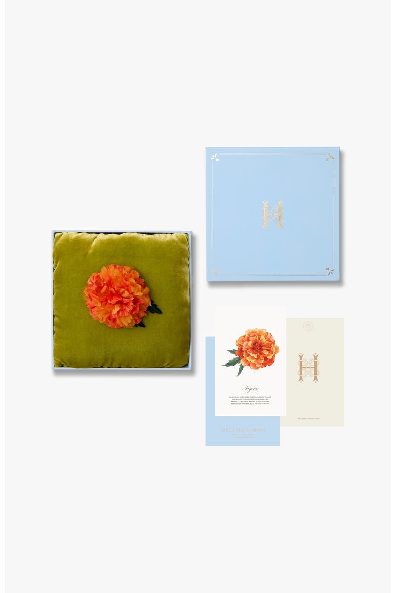 The Marigold Floral Brooch, Alternate, color, Orange