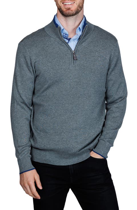 Fine Knit Quarter Zip Sweater