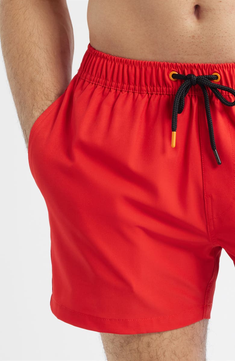 Save The Duck Demna Swim Trunks, Alternate, color, Jack Red