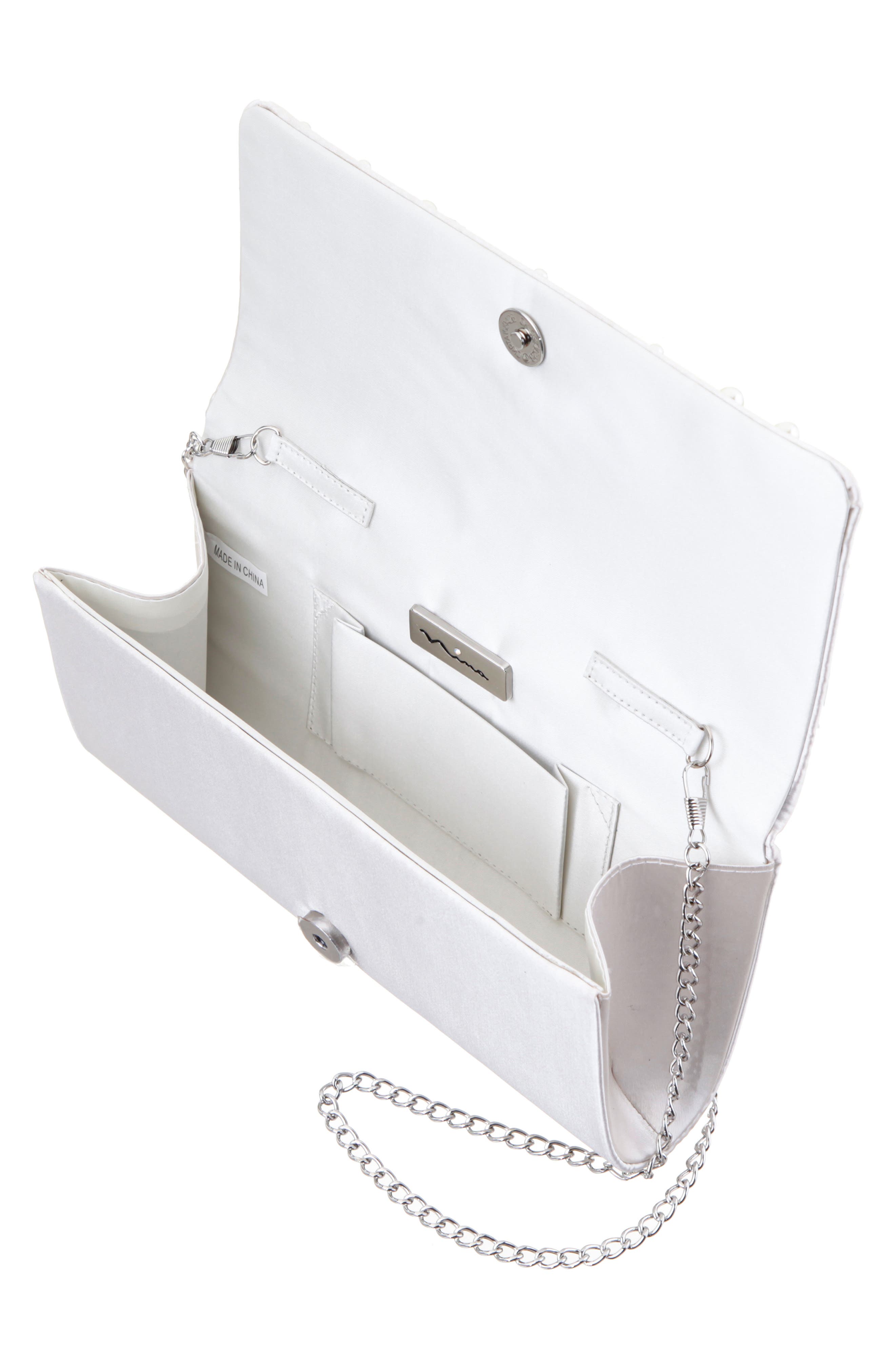 Gaia Faux Pearl Top Handle Bag, Alternate, color, IVORY