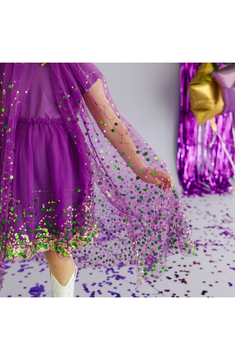 Sweet Wink Mardi Gras Confetti Cape, Alternate, color, Purple