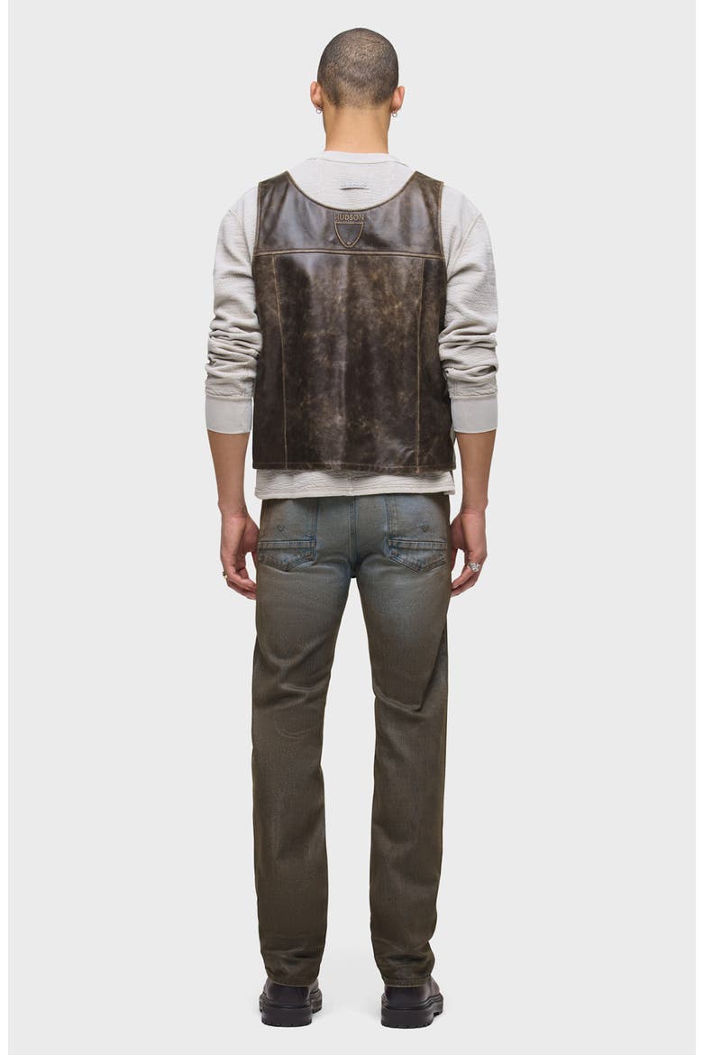 Wes Classic Straight Leg Jeans, Alternate, color, COATED CHOCOLATE
