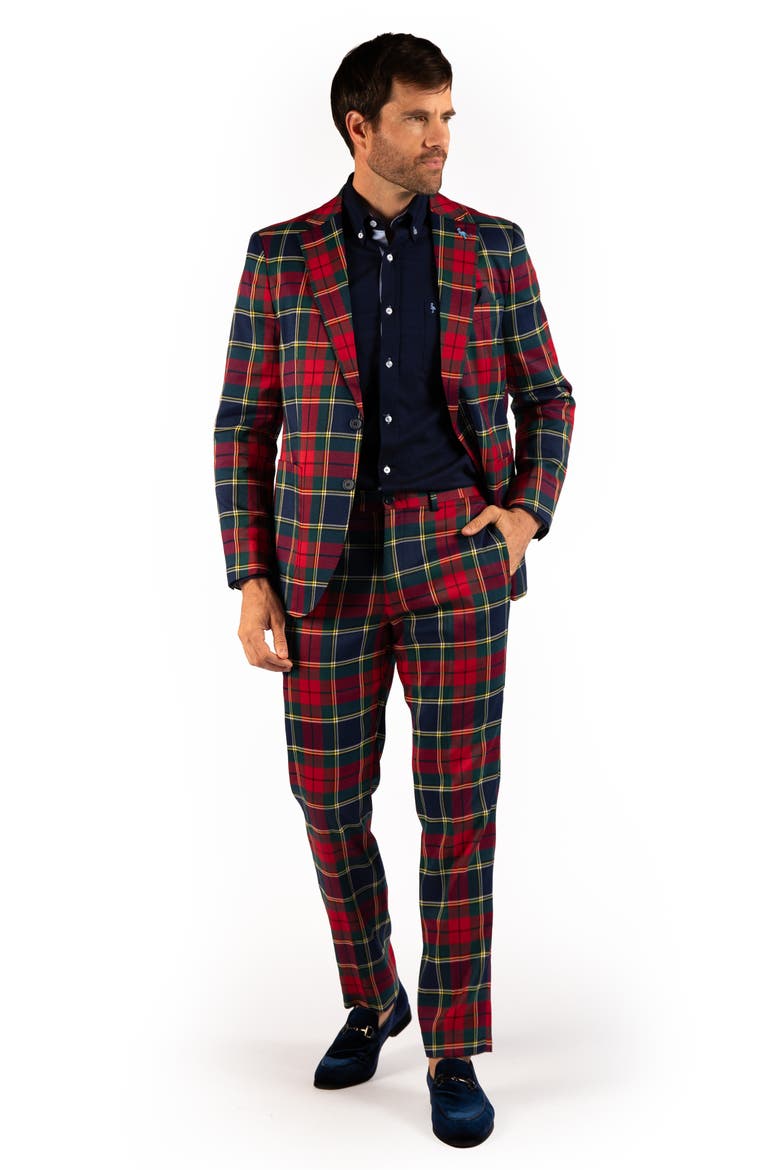 Holiday Tartan Plaid Sport Coat, Alternate, color, RED