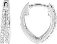 EFFY Sterling Silver Diamond Huggie Hoop Earrings