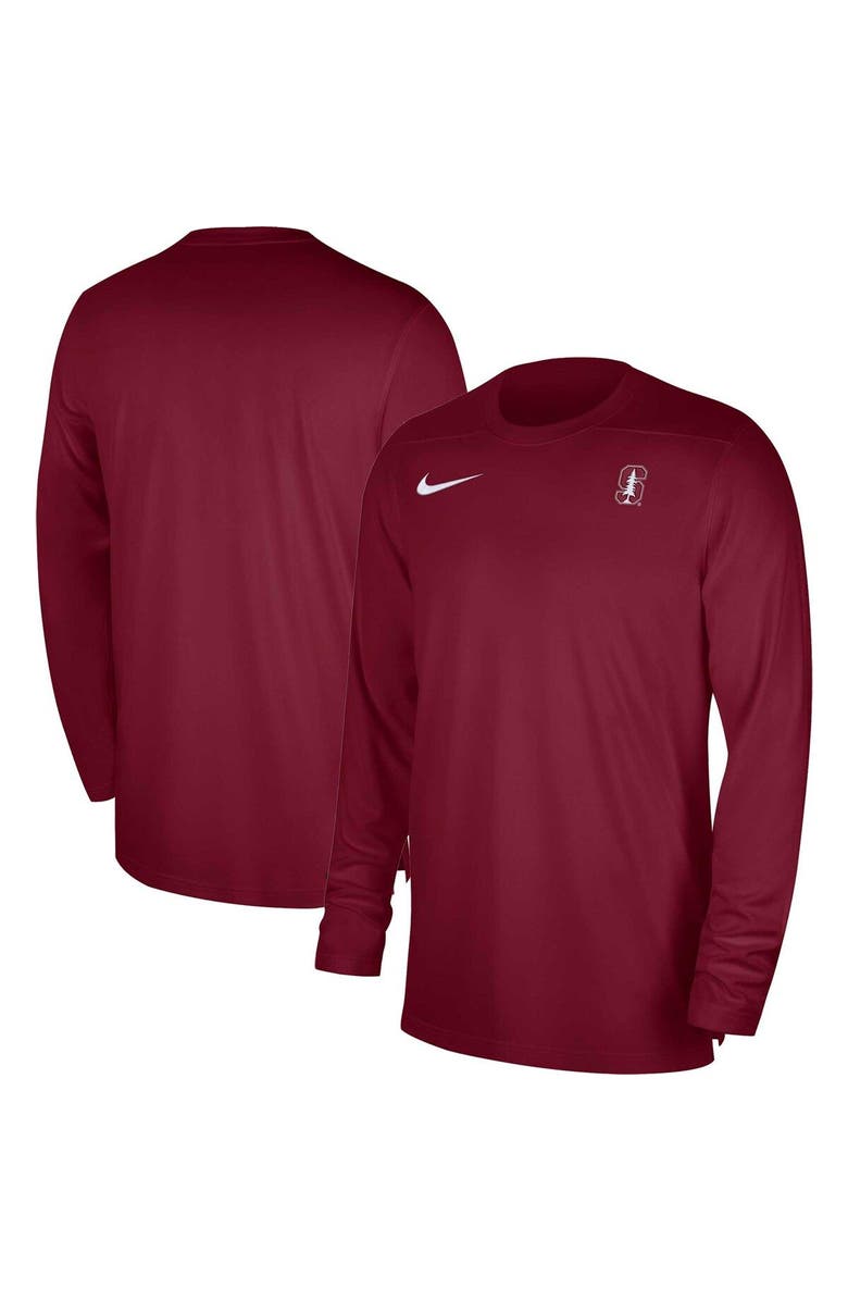 Nike Men's Nike Cardinal Stanford Cardinal 2023 Sideline Coaches Long Sleeve Performance Top, Main, color, 
