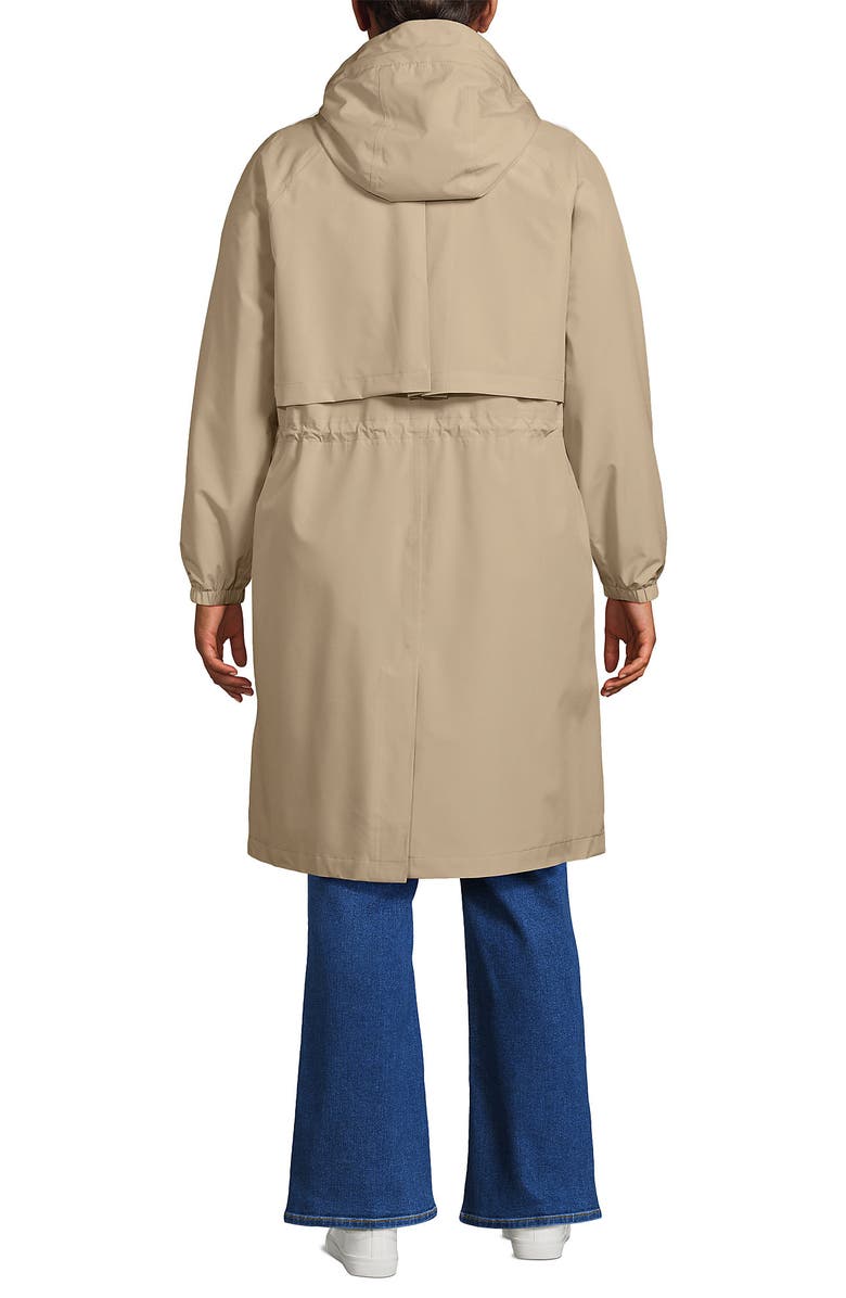 Lands' End Squall Packable Long Raincoat, Alternate, color, Champagne