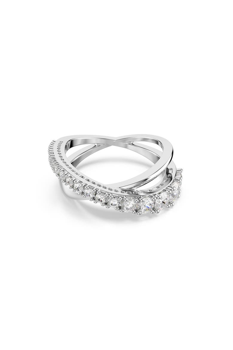 Hyperbola Crisscross Bangle, Main, color, SILVER/ WHITE