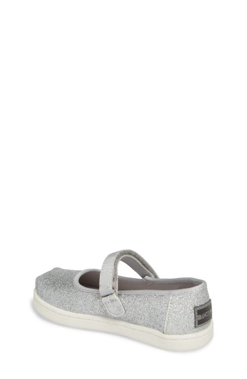 Toms Kids' Glitter Mary Jane Flat In Silver Iridescent Glimmer