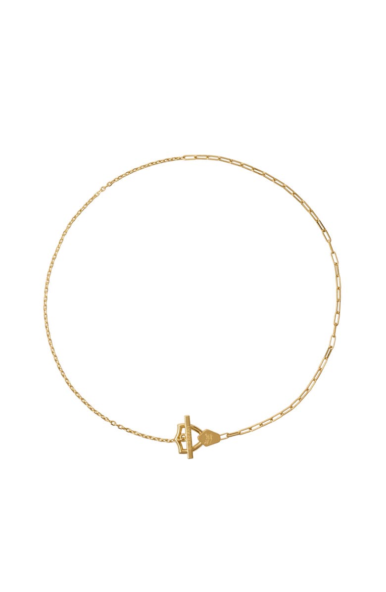Burberry Shield Necklace, Main, color, Gold