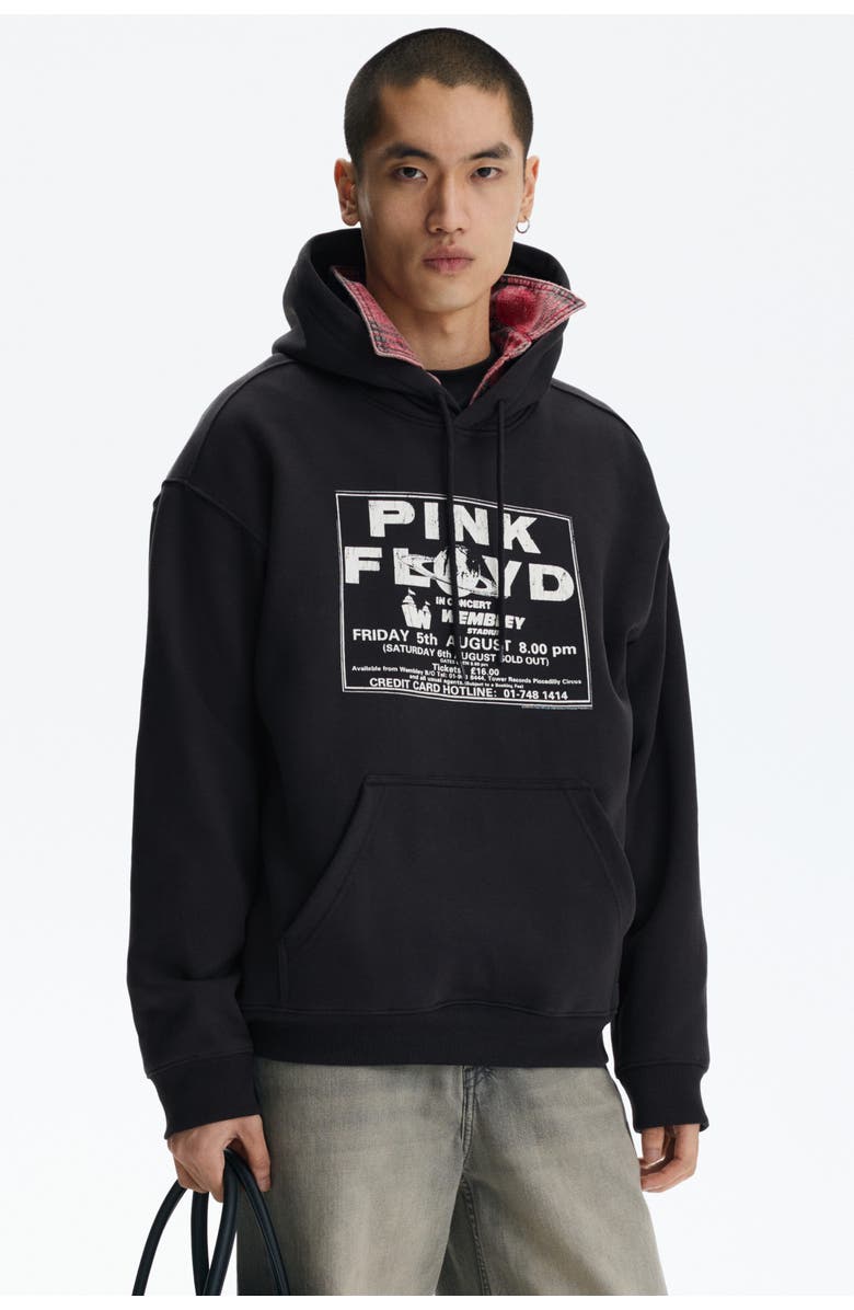 H&M Regular Fit Printed Hoodie, Alternate, color, Black/Pink Floyd