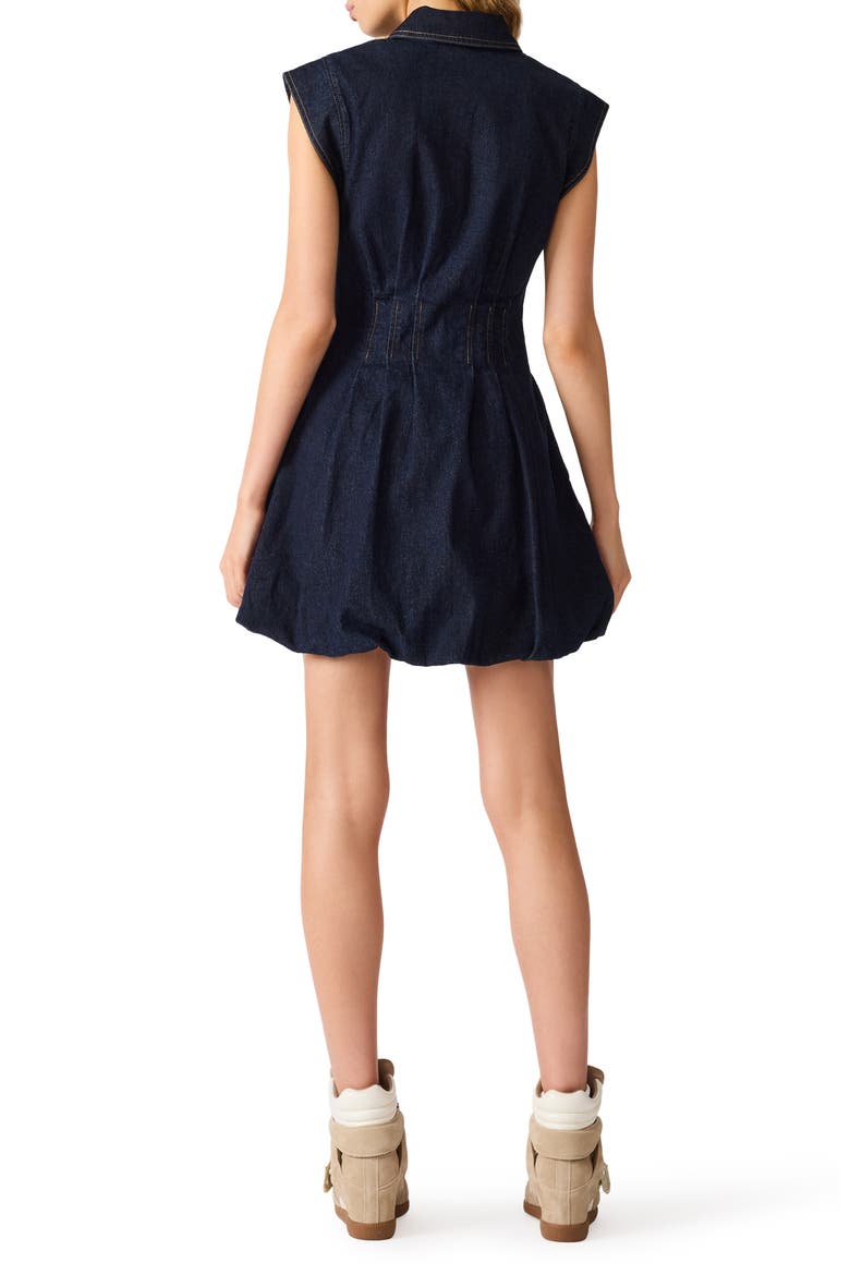 Dyanne Pleated Denim Minidress, Alternate, color, BIJOU BLUE