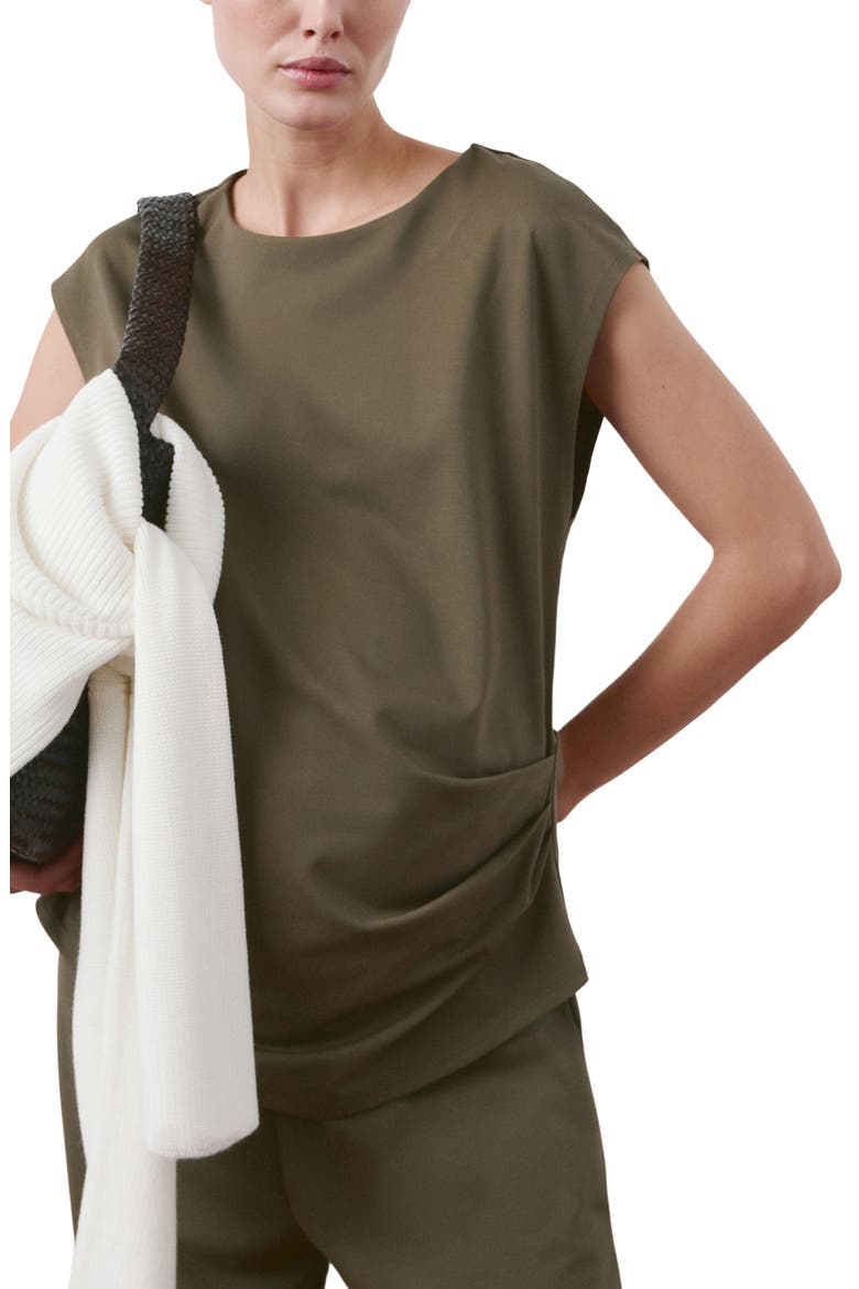 Ruched Boat Maternity Tank, Main, color, KHAKI GREEN