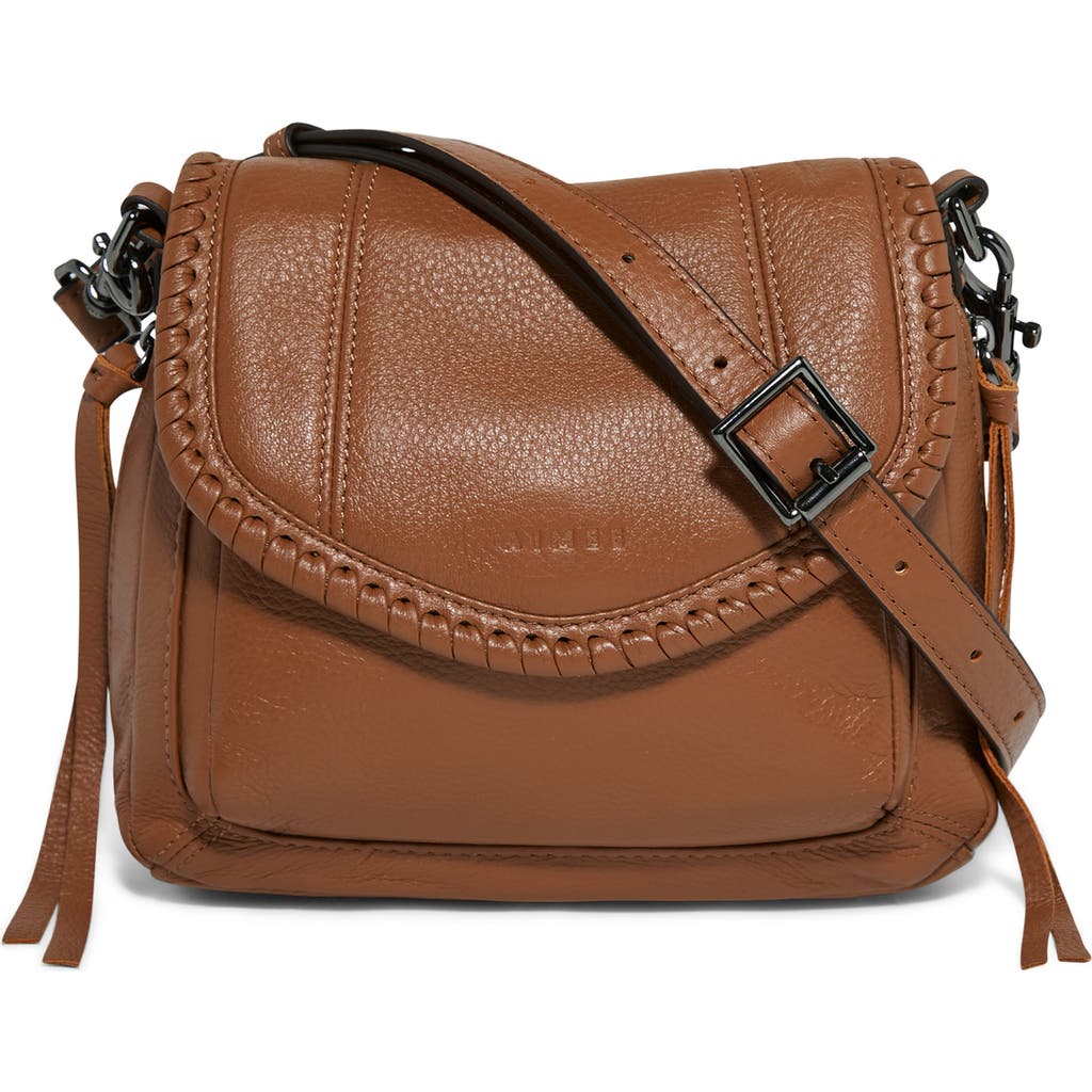 Aimee All For Love Leather Mini Crossbody Bag In Brown