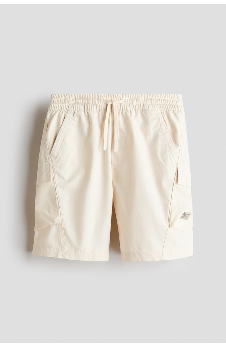 H&M Cotton Cargo Shorts, Main, color, Cream
