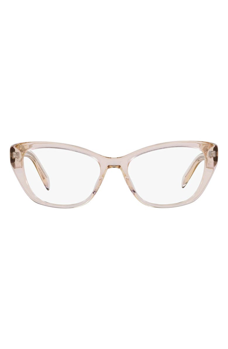 Prada 52mm Cat Eye Optical Glasses, Main, color, Clear