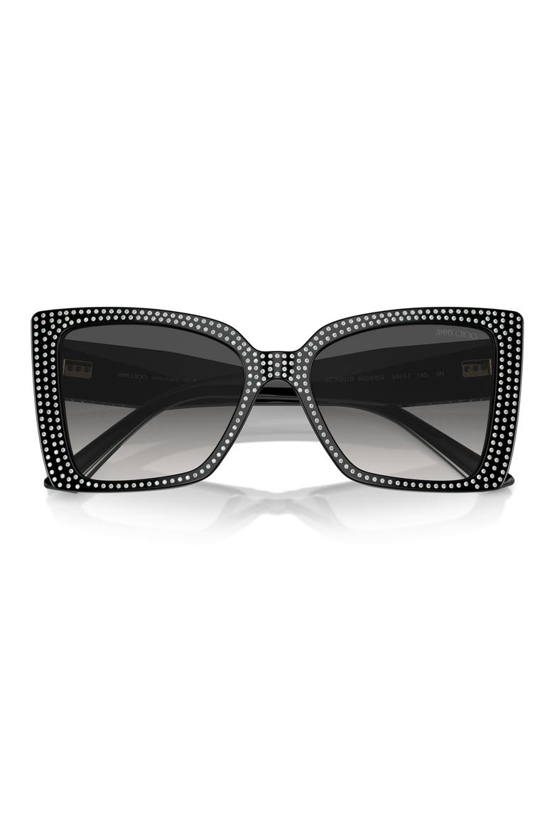 54mm Gradient Butterfly Sunglasses, Alternate, color, BLACK / GRADIENT GREY