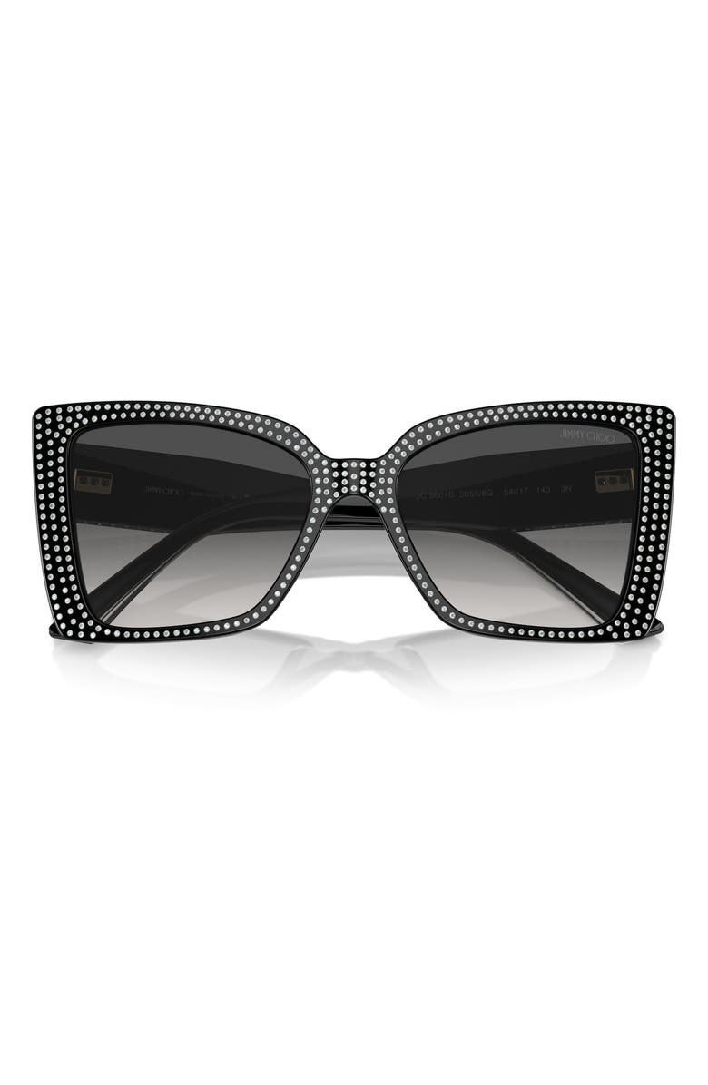 Jimmy Choo 54mm Gradient Butterfly Sunglasses, Alternate, color, Black / Gradient Grey