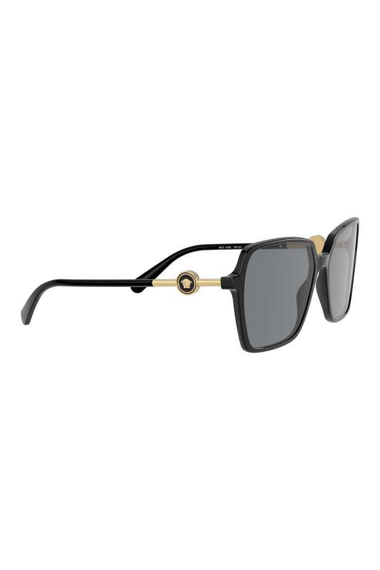 57mm Gradient Square Sunglasses, Alternate, color, BLACK / DARK GREY