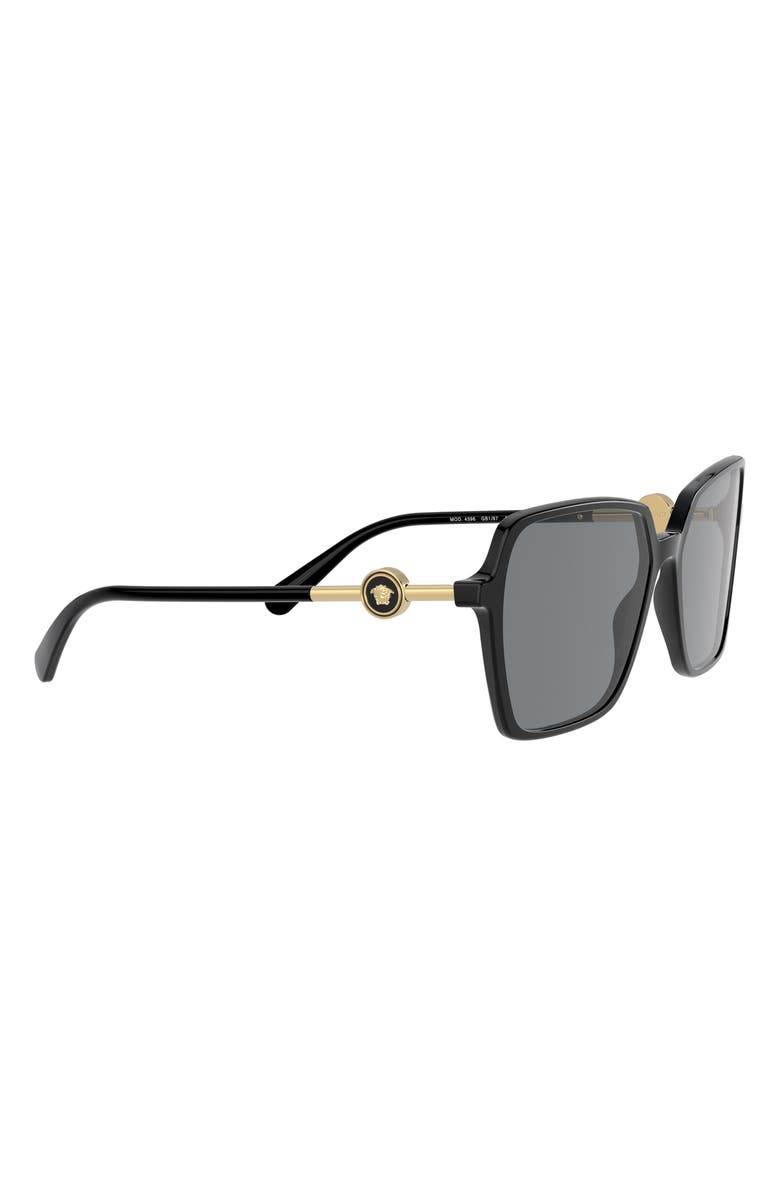 Versace 57mm Gradient Square Sunglasses, Alternate, color, Black / Dark Grey