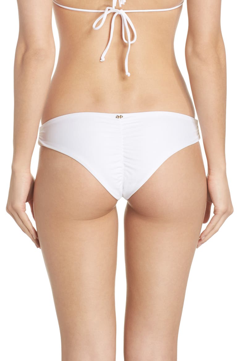 PilyQ Ruched Bikini Bottoms, Alternate, color, WATER LILY