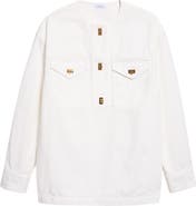 FERRAGAMO Brushed Cotton Gabardine Pullover Shirt
