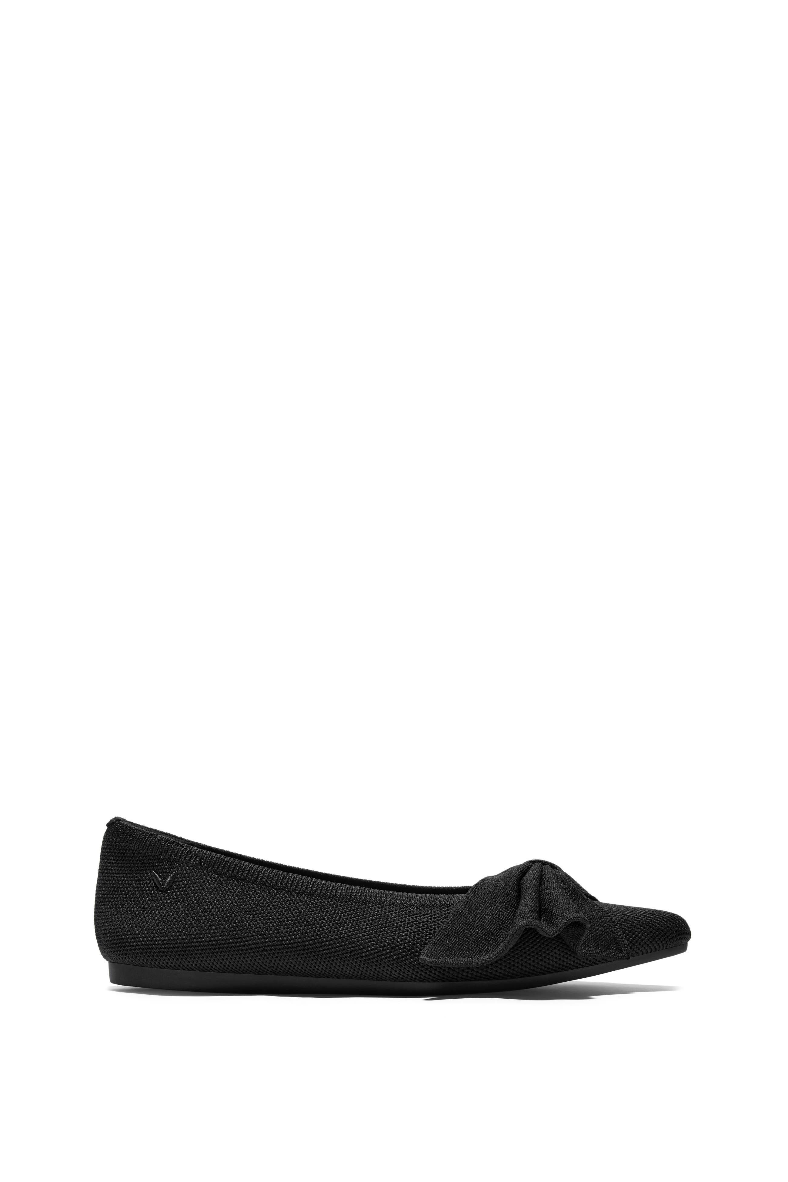 Azura Pointed-Toe Bow Flats, Alternate, color, Black