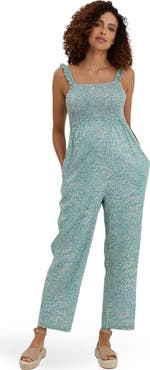 Nom Maternity Marais Maternity Smocked Jumpsuit