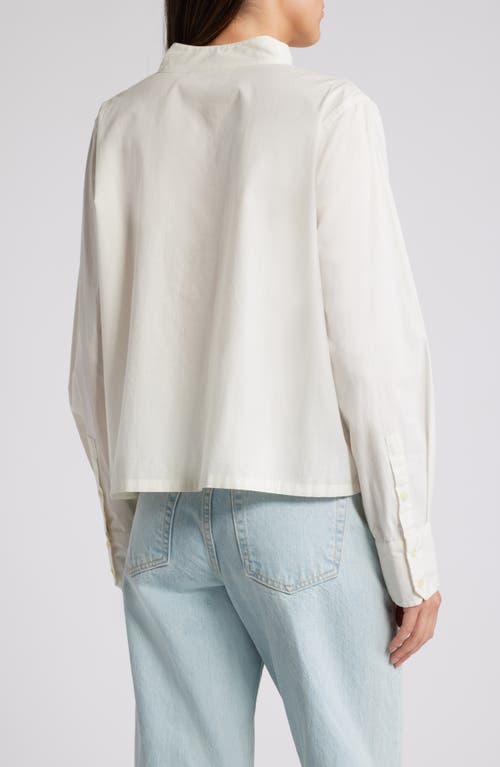 THE GREAT THE GREAT. PLEATED TUXEDO BUTTON-UP SHIRT