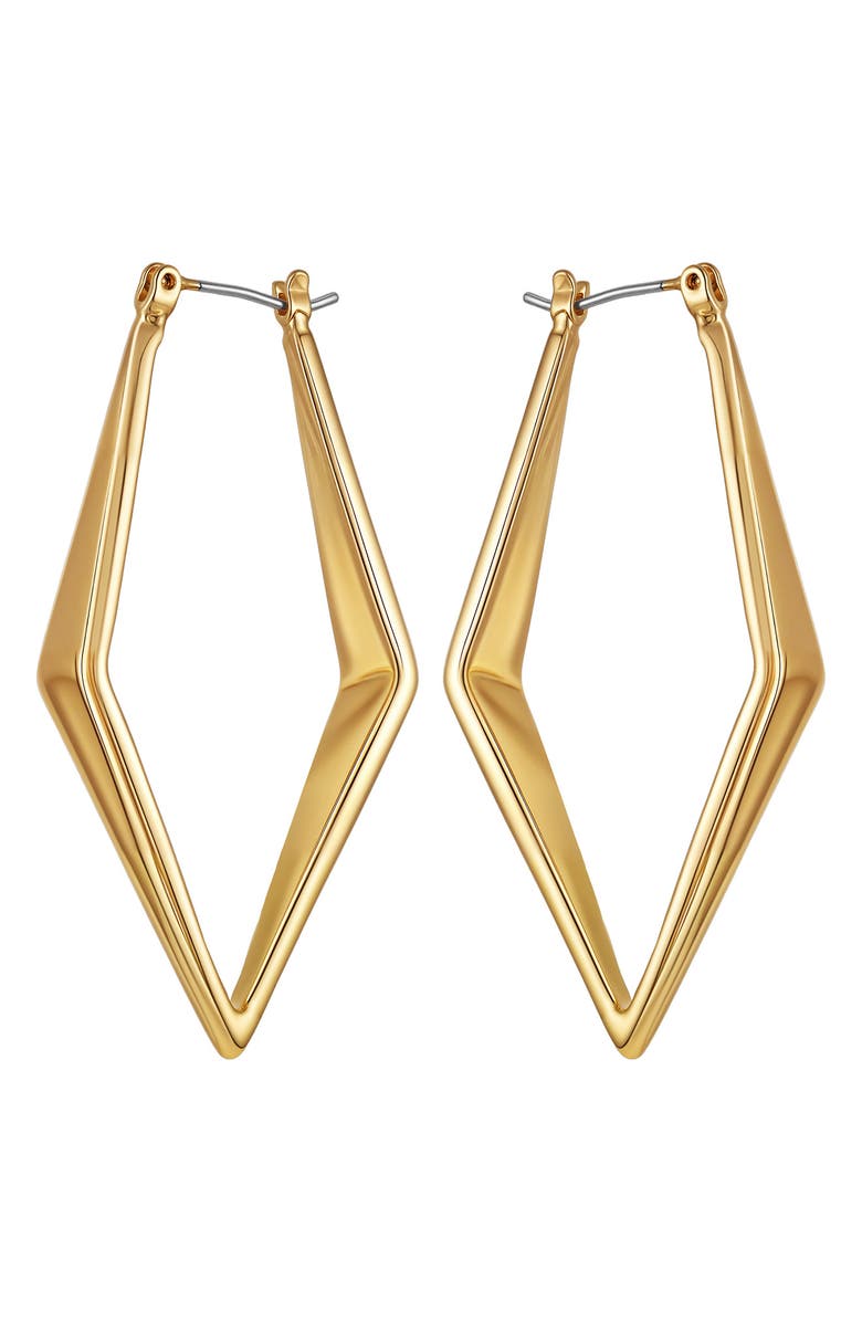 Vince Camuto Geometric Hoop Earrings, Main, color, Gold