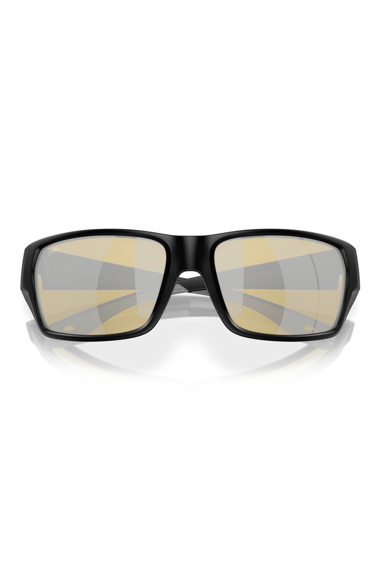 Tailfin 60mm Polarized Sunglasses, Alternate, color, BLACK/ DARK SILVER
