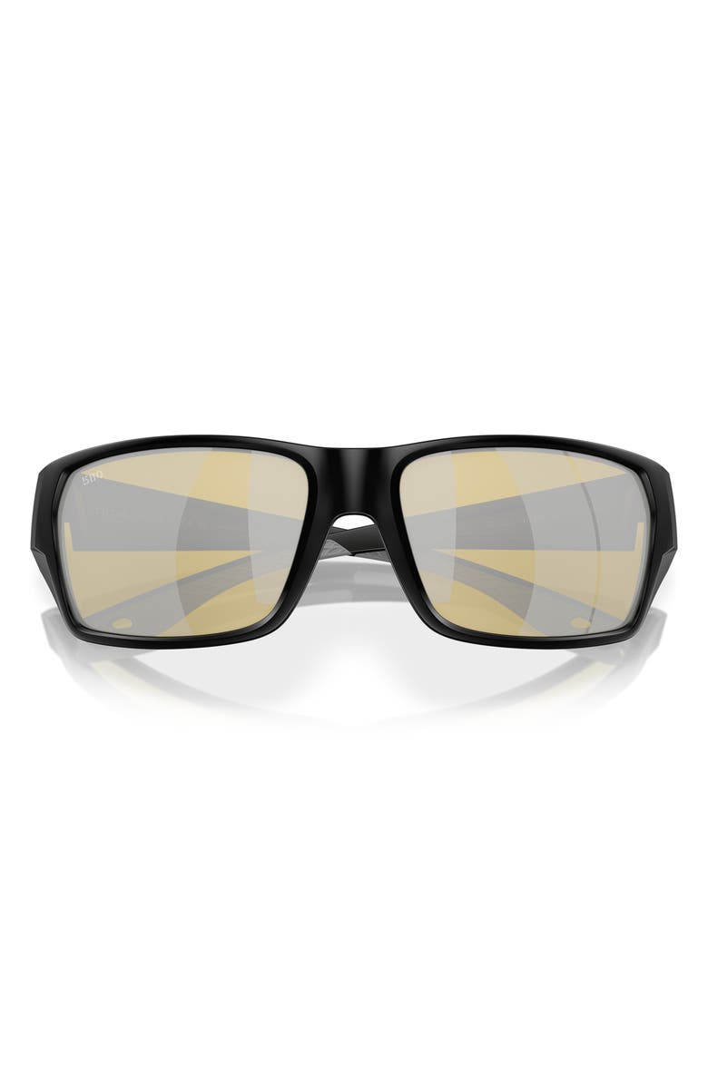 Costa Del Mar Tailfin 60mm Polarized Sunglasses, Alternate, color, Black/ Dark Silver