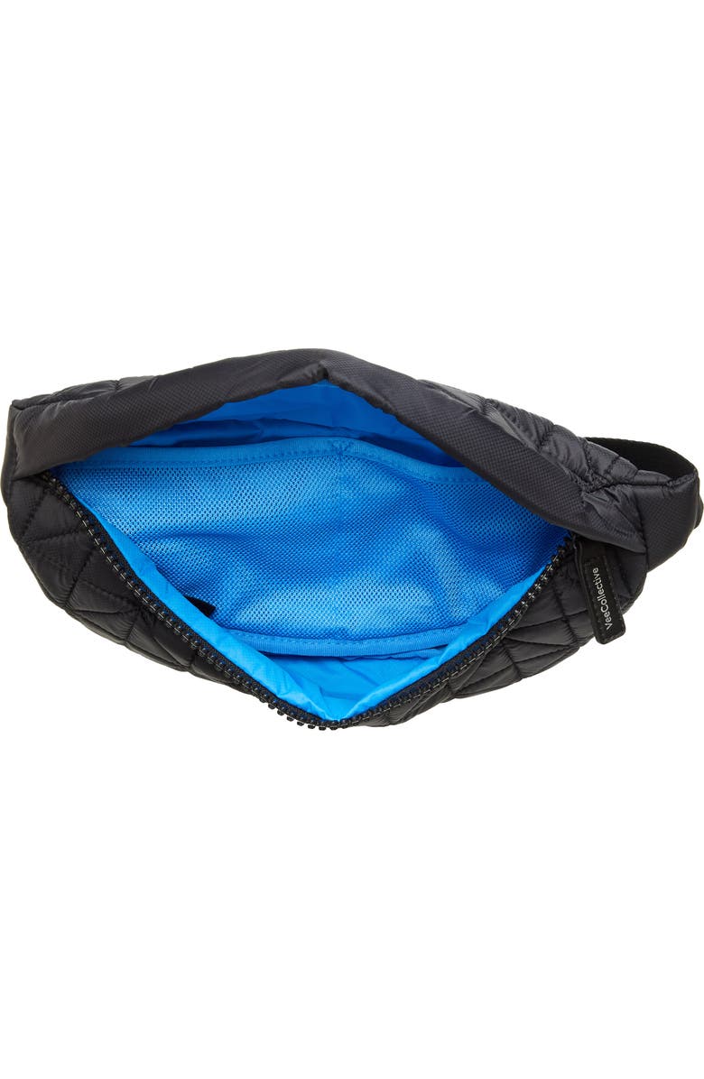 VeeCollective Vee Water Repellent Quilted Nylon Belt Bag, Alternate, color, Black