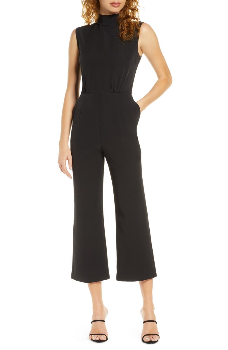 Charles Henry Open Back Culotte Jumpsuit, Main, color,