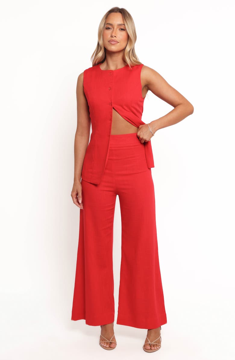 Petal & Pup Amia Wide Leg Pants, Alternate, color, Red