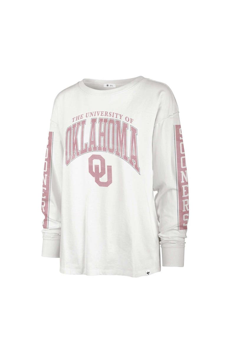 '47 Women's '47 Cream Oklahoma Sooners Statement SOA 3-Hit Long Sleeve T-Shirt, Alternate, color, White