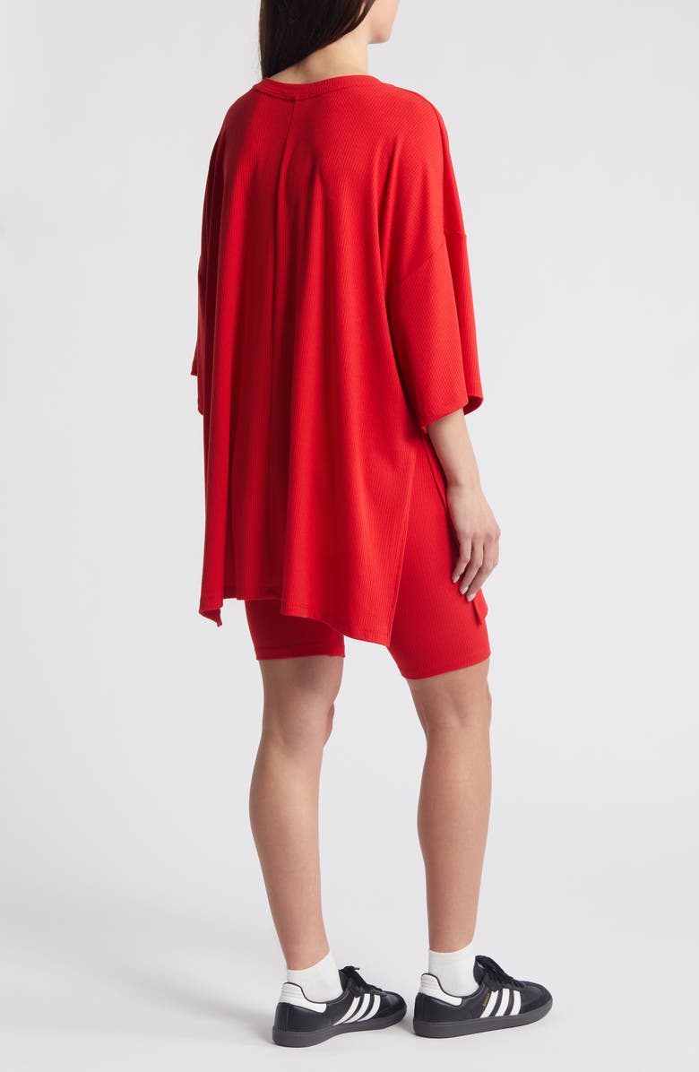 Dressed in Lala Malone Rib Oversize T-Shirt & Shorts Set, Alternate, color, Red