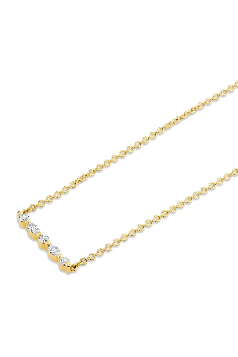 Mini Montage Marquise and Round Cut Diamond Bar Necklace, Alternate, color, 18K Yellow Gold