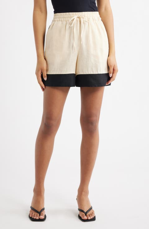 Morti Colorblock Linen Shorts