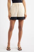 MANGO Morti Colorblock Linen Shorts