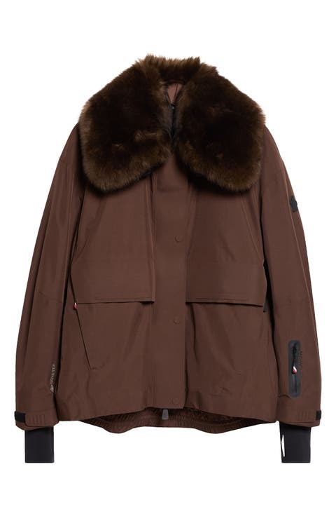 Caurel Faux Fur Collar Water Repellent Stretch Nylon Jacket