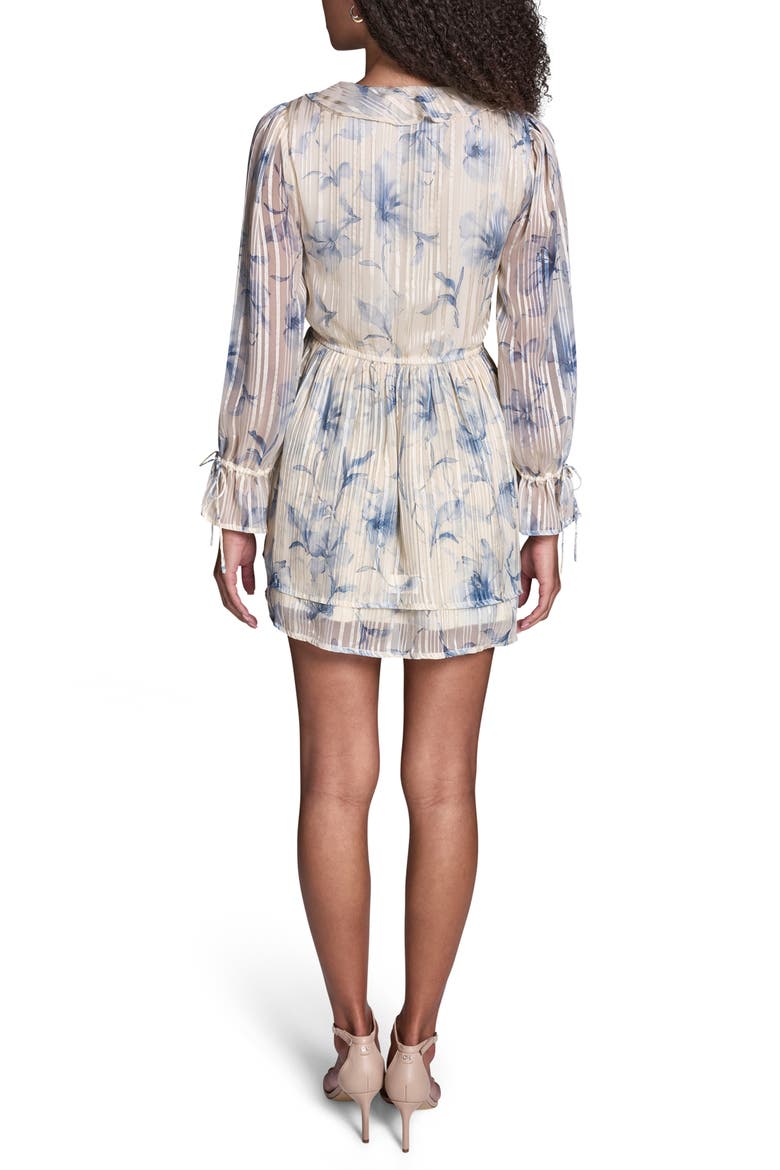 Metallic Chiffon Long Sleeve Dress, Alternate, color, FRENCH SKY