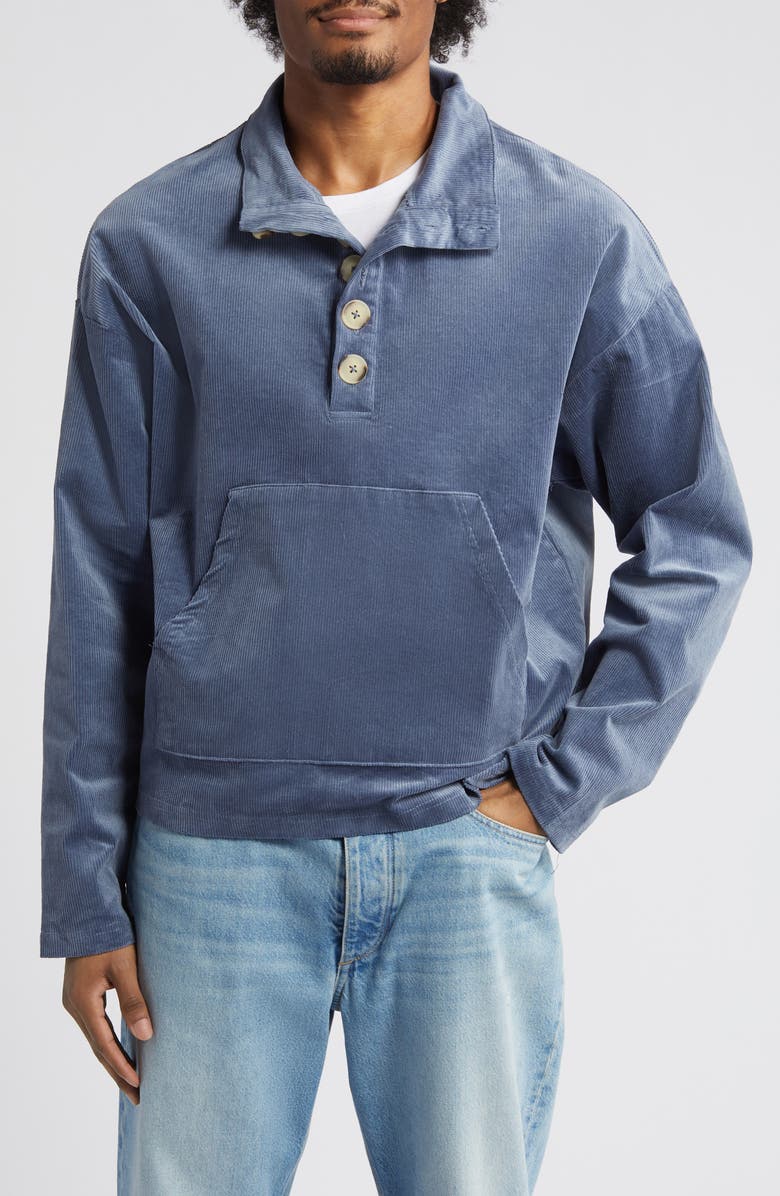 Falling Forward Button Cotton Corduroy Pullover, Main, color,