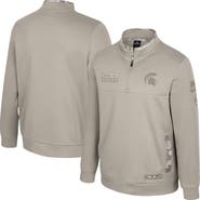 COLOSSEUM Men's Colosseum Oatmeal Michigan State Spartans Operation Hat Trick Battalion Quarter-Zip Pullover