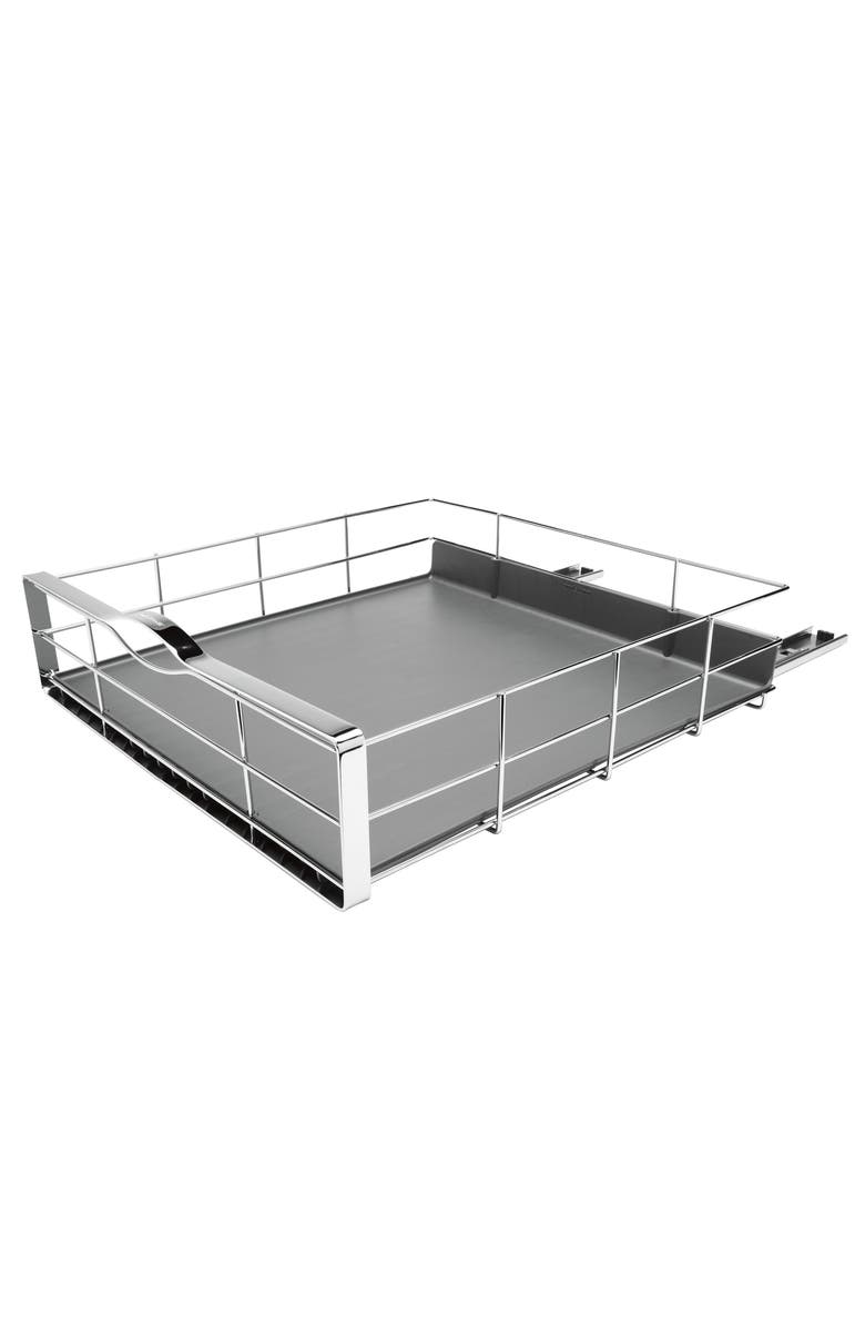simplehuman pull-out cabinet organizer, grey plastic with heavy-gauge steel frame, Alternate, color, Grey- 20"