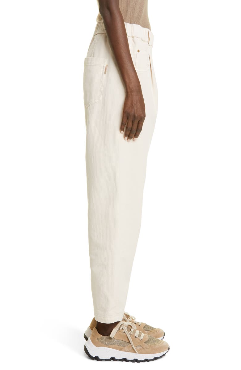 Brunello Cucinelli Stretch Corduroy Slim Leg Pants, Alternate, color, C7365 Cream