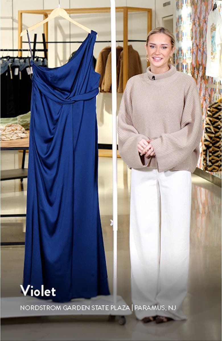 One-Shoulder Satin Gown, sales video thumbnail