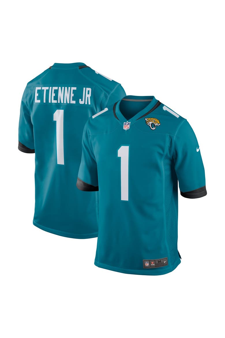 Men's Nike Travis Etienne Teal Jacksonville Jaguars Game Jersey, Main, color, Teal