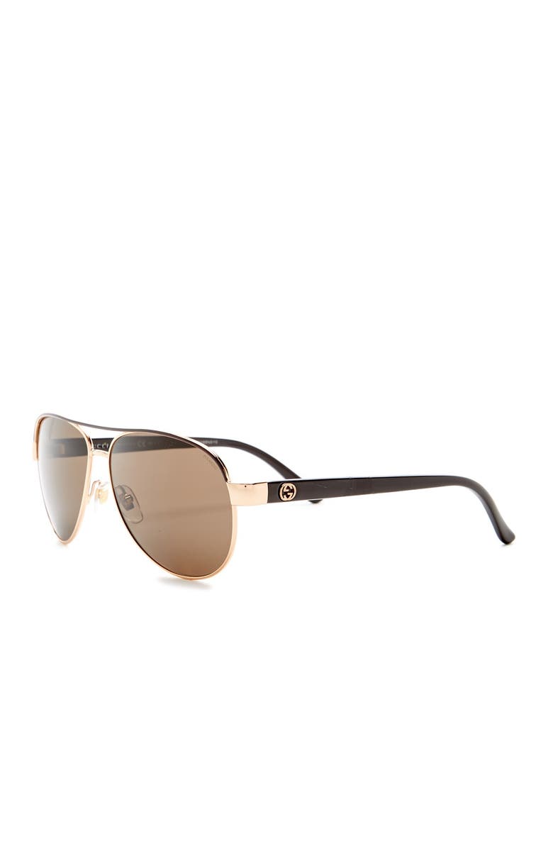 Gucci 58mm Polarized Aviator Sunglasses, Alternate, color, 