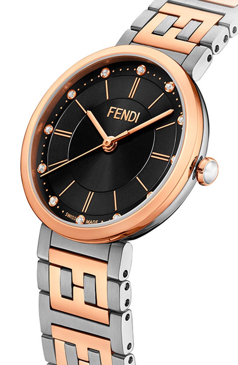 Fendi Forever Fendi Bracelet Watch, 29mm, Alternate, color, Rose Gold/Stainless Steel